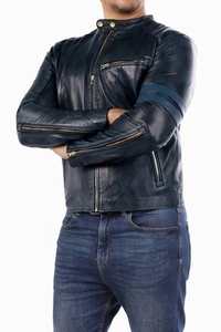 Blouson en cuir unisexe coupe ajustée style streetwear, vêtement d'extérieur en cuir véritable pour moto, style décontracté, vente en gros, approvisionnement en vrac OEM - Product Image 6