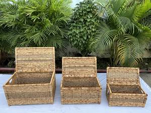 Ensemble écologique 3 pièces en jonc de mer et jacinthe d'eau – Idéal pour une décoration durable dans les restaurants et les complexes hôteliers. - Product Image 4