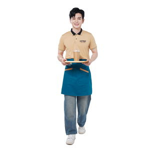 Conjunto de Uniforme Unisex de Poliéster Tejido para Cafetería, Restaurante y Panadería, Camiseta Polo Personalizable, Delantal, Ropa de Trabajo para Personal - Product Image 4
