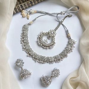 Parure de bijoux de luxe pour femme 2026 : collier et boucles d'oreilles élégants plaqués or pour mariage - Product Image 4