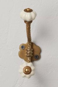 Support mural double crochet en laiton et zinc style ferme rétro pour salle de bain ou décoration de chevet - Product Image 6