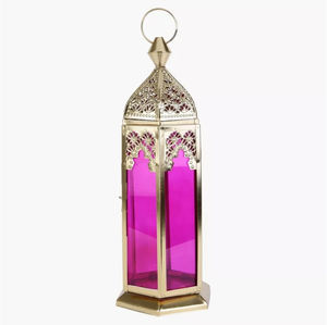 Farol de metal y vidrio de estilo popular con acabado blanco para decoración de iluminación en el hogar, bodas y Navidad, faroles de pie en oferta. - Product Image 5