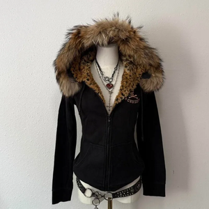 New Fashion <b>Skull</b> Embroidery Plus Velvet Padded Casual Joker Vintage Popular Hip Hop Couples Fur Collar Coat <b>Tops</b> - Product Image 1