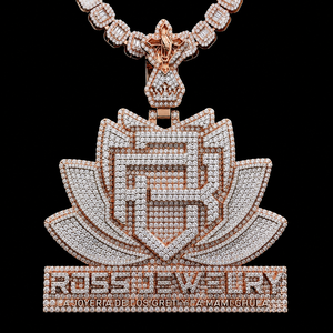 Colgante de Joyería de Moda Hip Hop para Hombre, Personalizado, 3D, Multicapa, con Diseño de Loto, Completamente Engastado con Moissanita y Diamantes, con Engaste Pavé - Product Image 6