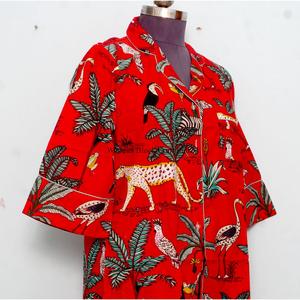 เสื้อเชิ้ตผ้าฝ้ายอินเดียทำมือสำหรับผู้หญิง แต่งเข็มขัดผูกเอว กระดุมตกแต่ง เรียบง่าย หวาน ทรงเอไลน์ สไตล์ Y2K ชุดลำลองสไตล์ชาติพันธุ์ ทันสมัย - Product Image 5