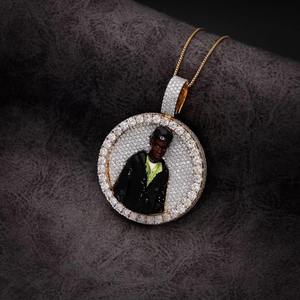 AMBER JEWELS T-298 18K <b>Solid</b> <b>Gold</b> Diamond <b>Pendant</b> Unisex Hiphop Style Brilliant Cut Natural Diamond IGI Certified Party Wear - Product Image 3