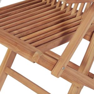 Juego de Mesa y Sillas de Jardín de 5 Piezas en Madera de Teca Sólida, Color Cálido - Product Image 6