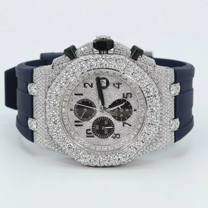 Stylish Moissanite Diamond <b>Watch</b> Good Quality Luxury Hip Hop Streetwear Available for Bulk Quantity From India - Product Image 1
