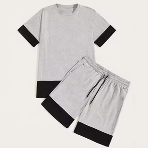 Conjunto de Camiseta y Pantalones Cortos Personalizables para Hombre, Estilo Casual de Verano, Tejido de Poliéster y Algodón, Logotipo Personalizado, Transpirable, Superventas - Product Image 1