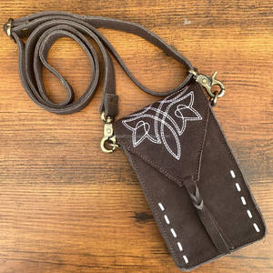 Sac polyvalent en cuir de daim pour téléphone portable Sac à bandoulière en cuir véritable de haute qualité pour femmes - Product Image 3