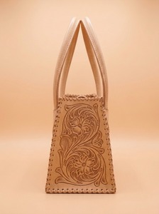 Sac fourre-tout décontracté en cuir véritable gaufré, brodé à la main, motif floral bohème, avec fermeture éclair, imperméable, écologique, portable, à porter à l'épaule - Product Image 3