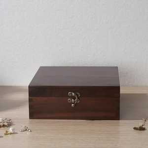 Handcrafted Wooden Jewelry <b>Box</b> Plain Smooth Rectangular Keepsake Storage Case Hinged Lid Desktop Organizer <b>Trinket</b> Chest - Product Image 3