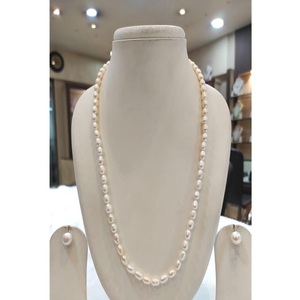 Exclusive Premium Quality Real Pearls Set Mala Necklace With Earrings Set for Women And Girls Collection For Wedding Party - Product Image 1