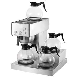 Cafetière à filtre électrique commerciale 12 tasses, 4 carafes en acier inoxydable, chauffe-plat pour la maison, les restaurants, les cafés - Product Image 1
