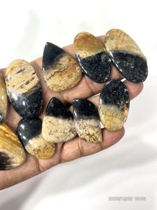 Agate de racine de palmier naturelle, pierres précieuses en vrac, cabochons de formes et de tailles variées, environ 20 à 30 mm - Product Image 2