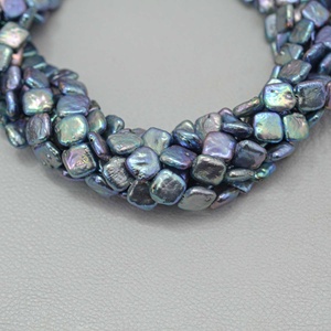 Cuentas de Perlas de Agua Dulce Naturales de Color Azul Verde de 10 mm y 12 mm, Cuentas de Piedras Preciosas Sueltas Cuadradas Planas, Collar de Perlas al Precio Más Bajo - Product Image 5