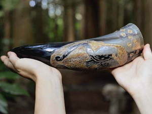 Corne de buffle de qualité supérieure 100 %, artisanale, sculptée à la main, style Viking, pour boire - Product Image 3
