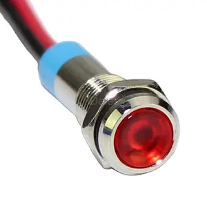 Daiertek 6MM LED Metall IP67 Wasserdichte flache Kontroll leuchte mit Draht 3V bis 220V Rot Grün Gelb Blau Weiß LED