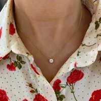 Collier solitaire en diamant de laboratoire certifié IGI 0,50 ct, or massif 14 carats, cadeau pour femme, bijoux personnalisés, fournisseur OEM ODM en gros