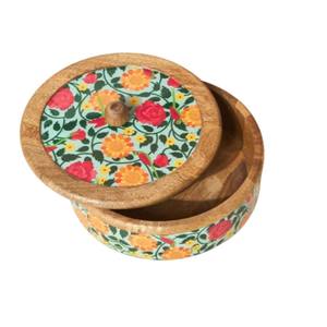 Casserole classique pour fondue chinoise, écologique, artisanale, chauffe-plat en bois avec couvercle en bois, passe au lave-vaisselle, diamètre 20 cm, par UO - Product Image 1