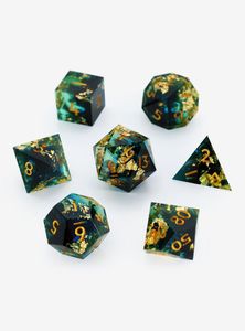 CrystalGrain <b>Gaming</b> Dice Set WoodLuxe Artisan Dice ResinForge Tabletop Dice OakSphere Premium Dice Set TerraGlow Fusion Dice - Product Image 2
