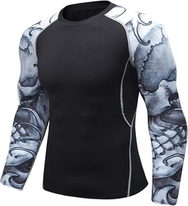 uv fifty plus sun protection rash guard women beach swimwear mens rash guard custom <b>printing</b> fitness compression long sleeve - Product Image 2