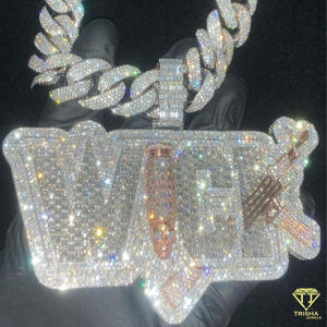 Custom Nameplate Pendant Moissanite Diamond Hip Hop Necklace <b>Iced</b> <b>Out</b> Bling <b>Chain</b> Luxury Rapper Jewelry - Product Image 5