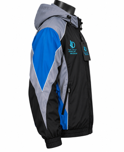 Veste coupe-vent à capuche pour homme OARH_INT INDUSTRY, couleur contrastée, polyester, fermeture éclair, style sportif d'automne - Product Image 3