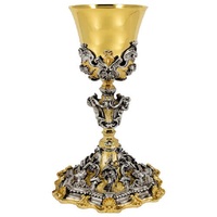 Calice en laiton de designer, filigrane or et argent, fait main, design classique vintage TCM-2332, pour usage religieux, ensemble de verrerie à vin, outils de bar