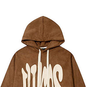 Sweat à capuche en molleton doublé 100 % coton, écologique, avec impression 3D en relief personnalisée, grande taille pour homme, logo tricoté - Product Image 6