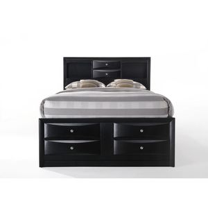 Ireland Full <b>Bed</b> with <b>Storage</b> Up-Holstered <b>Black</b> Finish - Product Image 3