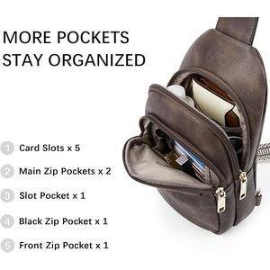 Genuine Leather Waterproof Crossbody Shoulder Bag with Retractable Strap Convertible Design for Camping & Outdoor Activities - Product Image 2