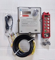 Télécommande radio industrielle sans fil CMK 8D UK, double bouton-poussoir à vitesse variable + 1 bouton d'arrêt champignon + 1 bouton marche, portée 150 m, alimentation CA/CC, verrouillage