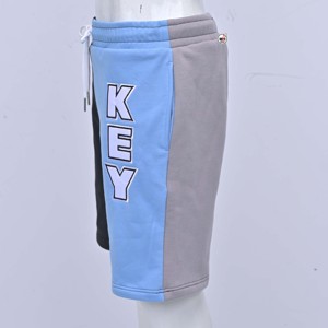 Pantalones Cortos Casuales para Hombre, con Bloques de Color y Letras Bordadas, Azul y Negro, 100% Algodón, Tela de Felpa, Transpirables y de Secado Rápido - Product Image 4