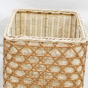 <b>Rectangular</b> Wicker Rattan Storage <b>Basket</b> for Home Shelf Storage Bin <b>Basket</b> - Product Image 4