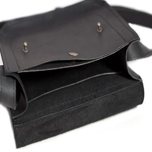 Royaa Black leather women city bag, personalized crossbody <b>purse</b>, <b>small</b> everyday bag, shoulder daily bag, girlfriend gift, - Product Image 5