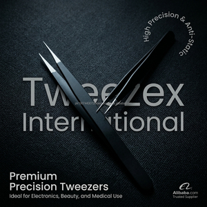 Pinzas para Pestañas de Acero Inoxidable de Primera Calidad, Marca Privada Profesional, Ligeras, Antiestáticas, con Puntas Puntiagudas de Precisión y Dentadas - Product Image 2