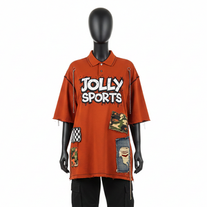 Polo de Algodón GSM Premium Transpirable para Mujer, Estilo Urbano con Paneles de Patchwork, Polo Personalizado con Logotipo por Transferencia Térmica - Product Image 1