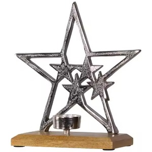 Star <b>Tea</b> <b>Light</b> Holder Stainless Steel <b>Christmas</b> Home Decoration Durable Metal Candle Stand - Product Image 1