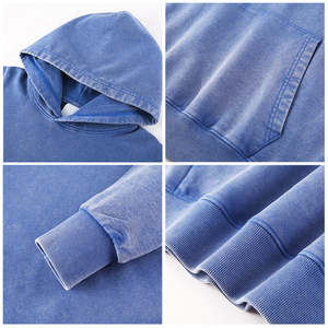 Custom Made Acid Washed Men's Suit Streetwear Distressed Tracksuits 100% Cotton Pullover Hoodie and Sweatpants <b>Set</b> 3D Pattern - Product Image 6