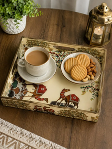 Bandeja de madera con forma de camello, arte popular de Rajastán, regalo de inauguración de casa india, regalo de Diwali, bandeja decorativa pintada a mano - Product Image 3
