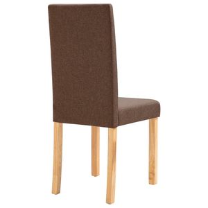 Ensemble de 4 chaises de salle à manger en tissu marron avec structure en bois de caoutchouc massif, pour la maison ou la restauration - Product Image 6