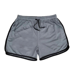 Pantalones Cortos Deportivos para Hombre, Color Gris Sólido, de Secado Rápido, con Franja Lateral, Cintura con Cordón Ajustable, Tejido Informal de Poliéster - Product Image 1