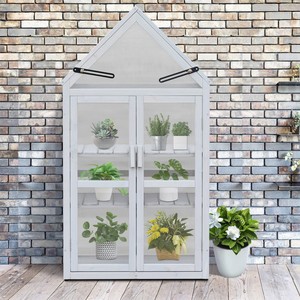 Mueble Botánico de Madera de Teca con Puertas de Vidrio - Instalación en Mesa - Diseño Moderno de Mediados de Siglo - Venta al por Mayor en India - Product Image 1