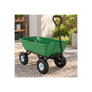 4 Wheel Garden Utility <b>Cart</b> Heavy Duty Yard <b>Wagon</b> With Large Capacity Tray For Lawn Gardening Outdoor Transport GARPYC028 - Product Image 1