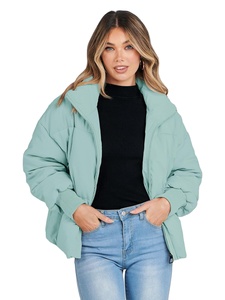 OEM Wholesale Winter Coats <b>Jackets</b> For Women Polyester Breathable Padded Breathable Custom Logo Printed Knitted Winter Puffer - Product Image 4