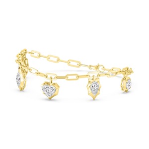 Multi Shape Lab Grown Diamond Charm Chain Bracelet 4.58 CTW in 18K Yellow Gold - Product Image 2