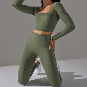 body support for gym <b>exercise</b> with soft fabric Set Nylon/Cotton Fitness Gym Clothing Women's Sets - Product Image 3