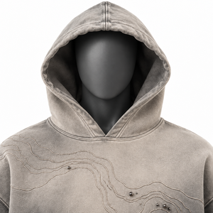 Sweat-shirt à capuche surdimensionné vintage pour homme en molleton bouclette, décontracté, pour l'automne, avec broderie, poche, respirant, 100% coton - Product Image 2