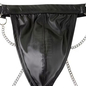 Personnalisez votre propre design : Jockstrap ajustable en cuir véritable de qualité supérieure, mi-hauteur, à séchage rapide et imperméable, élégant et tendance pour hommes - Product Image 4